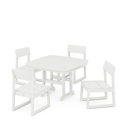 
                  EDGE Side Chair 5 Piece Dining Set with Trestle Legs Vintage White - Image 9
                