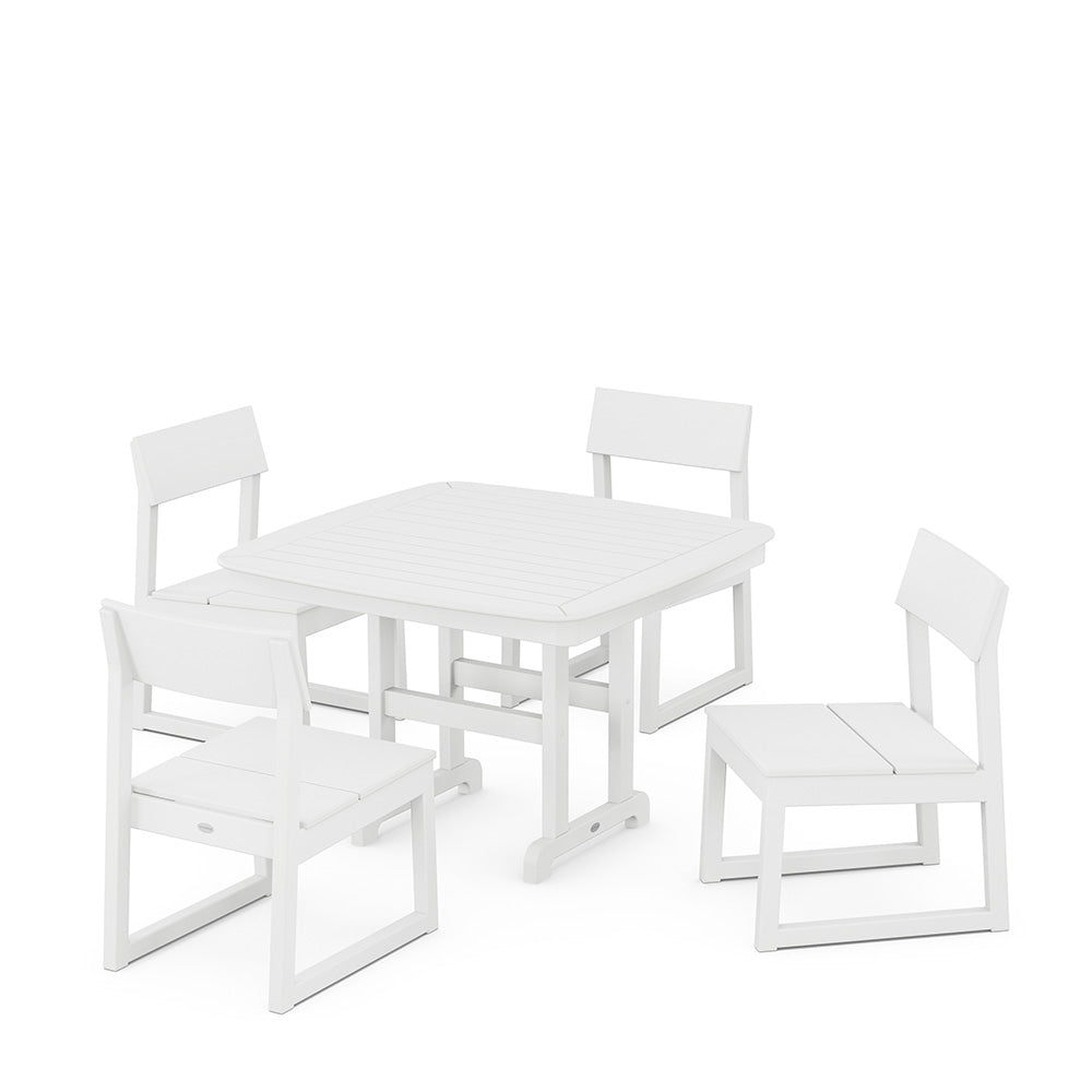 Edge Side Chair 5 Piece Dining Set with Trestle Legs