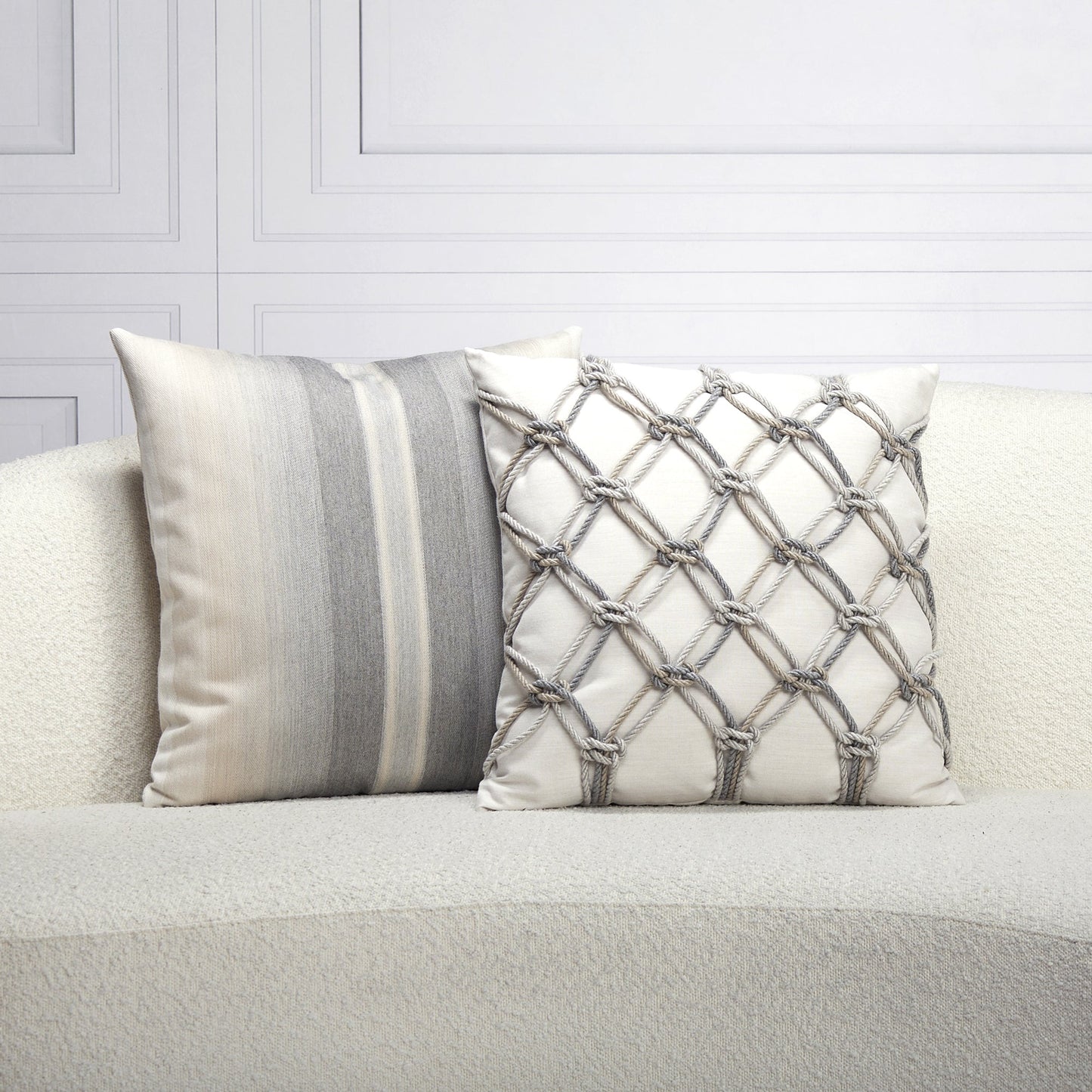 20" Square Elaine Smith Pillow  Grigio Rope, image 6