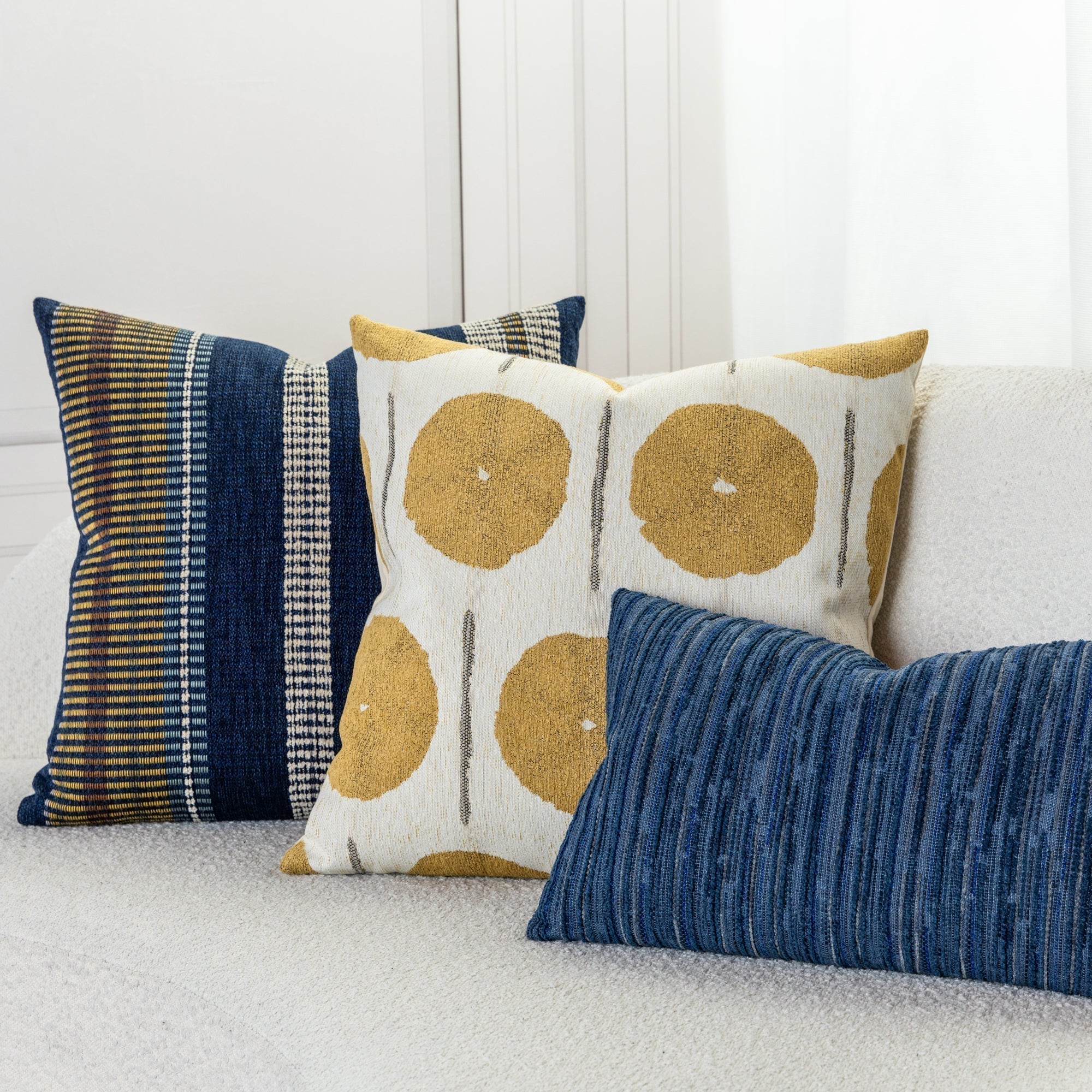 12" x 20" Elaine Smith Pillow  Luxe Stripe Indigo