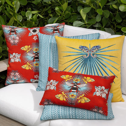 
                  12" x 20" Elaine Smith Pillow  Tropical Bee Red - Image 3
                