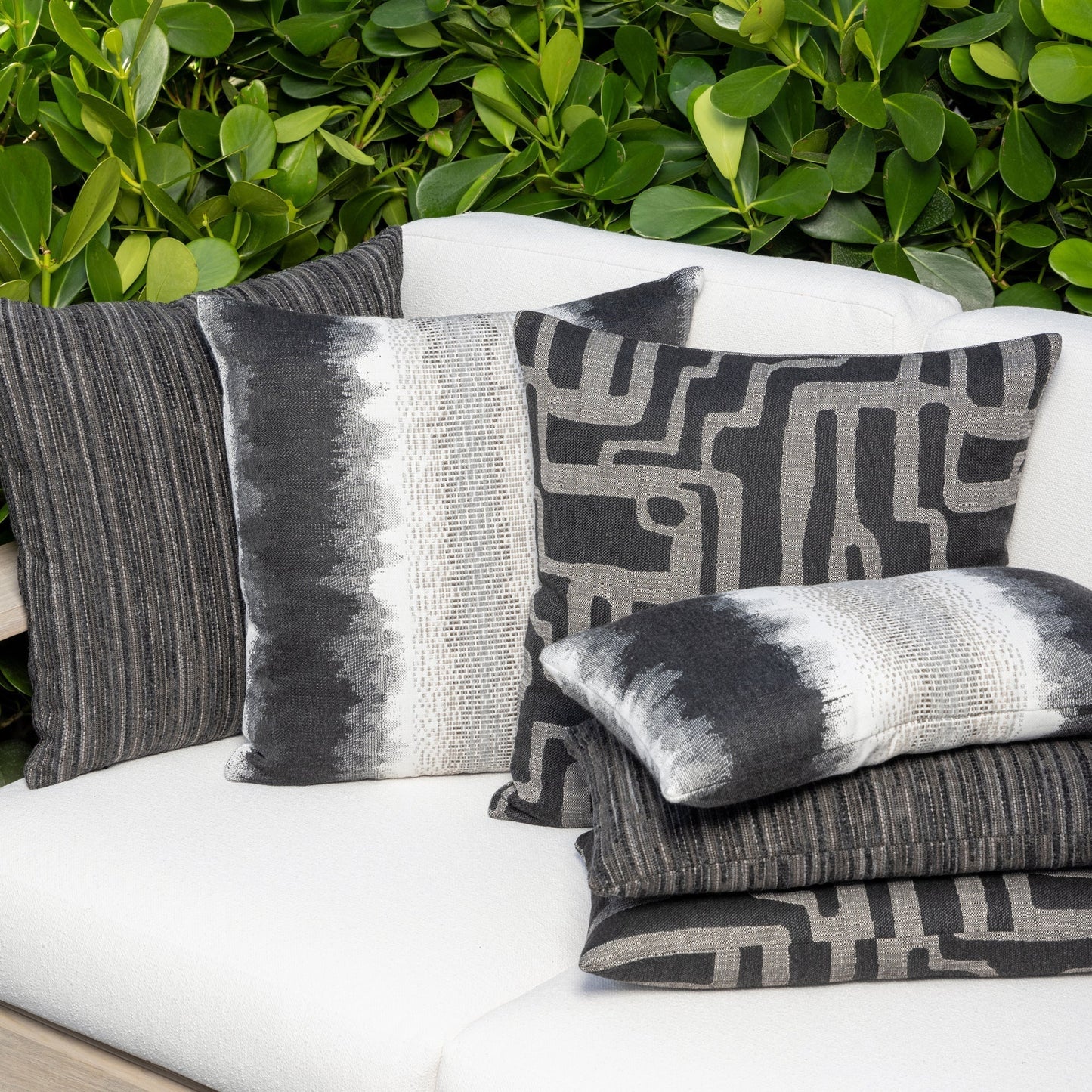 12" x 20" Elaine Smith Pillow  Luxe Stripe Charcoal, image 3