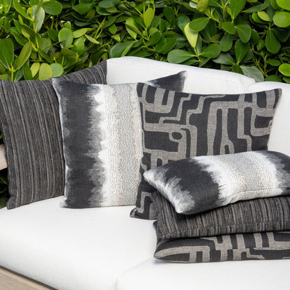 
                  12" x 20" Elaine Smith Pillow  Luxe Stripe Charcoal - Image 3
                