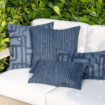 
                  20" Square Elaine Smith Pillow  Luxe Stripe Indigo - Image 5
                