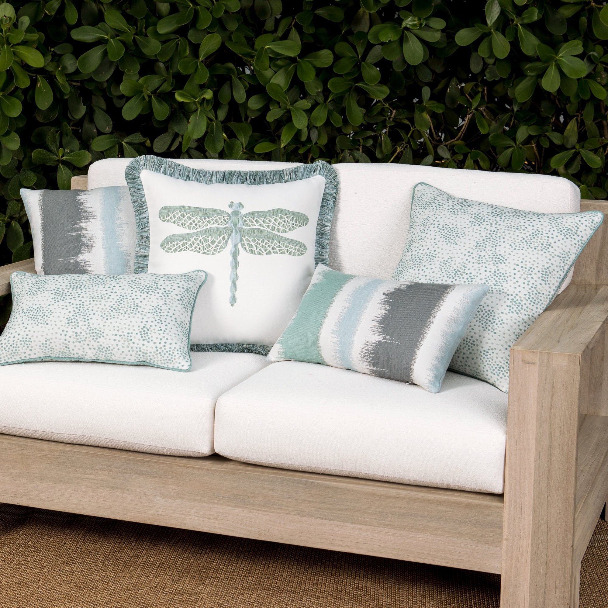 20" Square Elaine Smith Pillow Murmur Surf