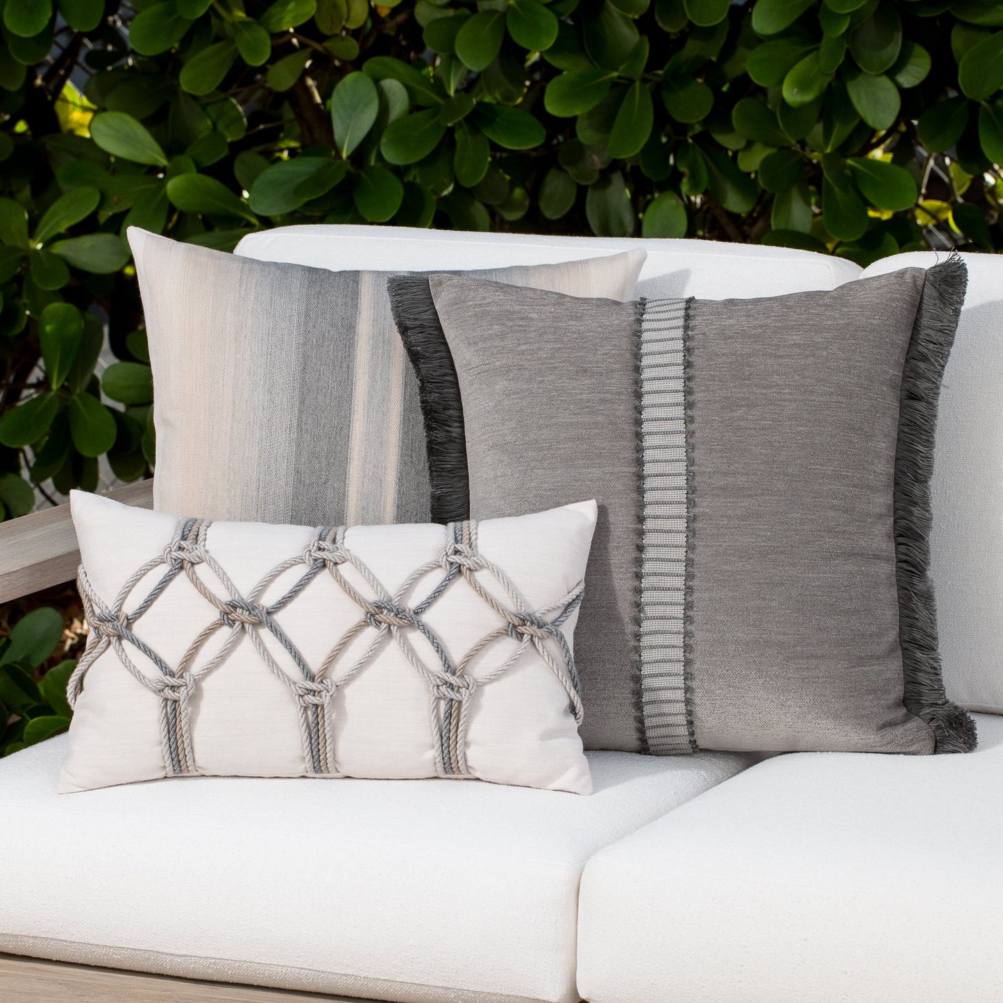 12" x 20" Elaine Smith Pillow Grigio Rope, image 4