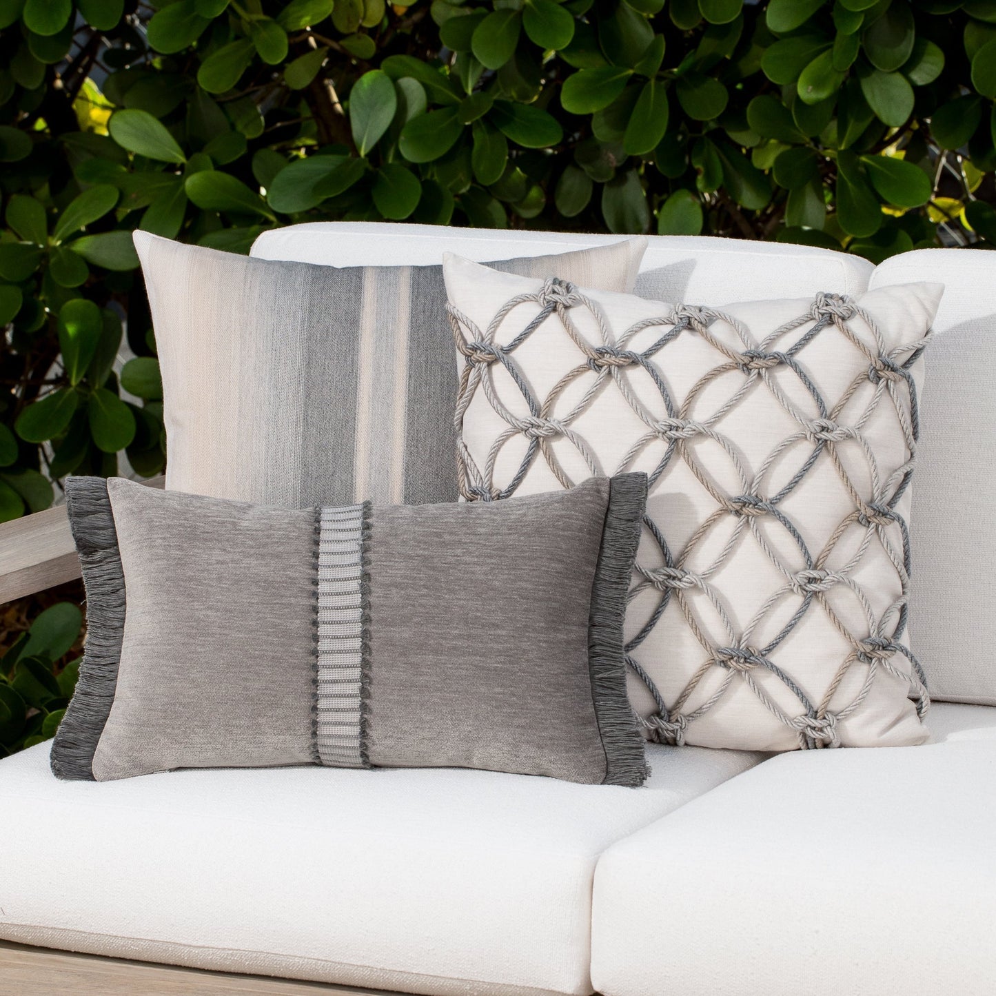 20" Square Elaine Smith Pillow  Grigio Rope, image 5