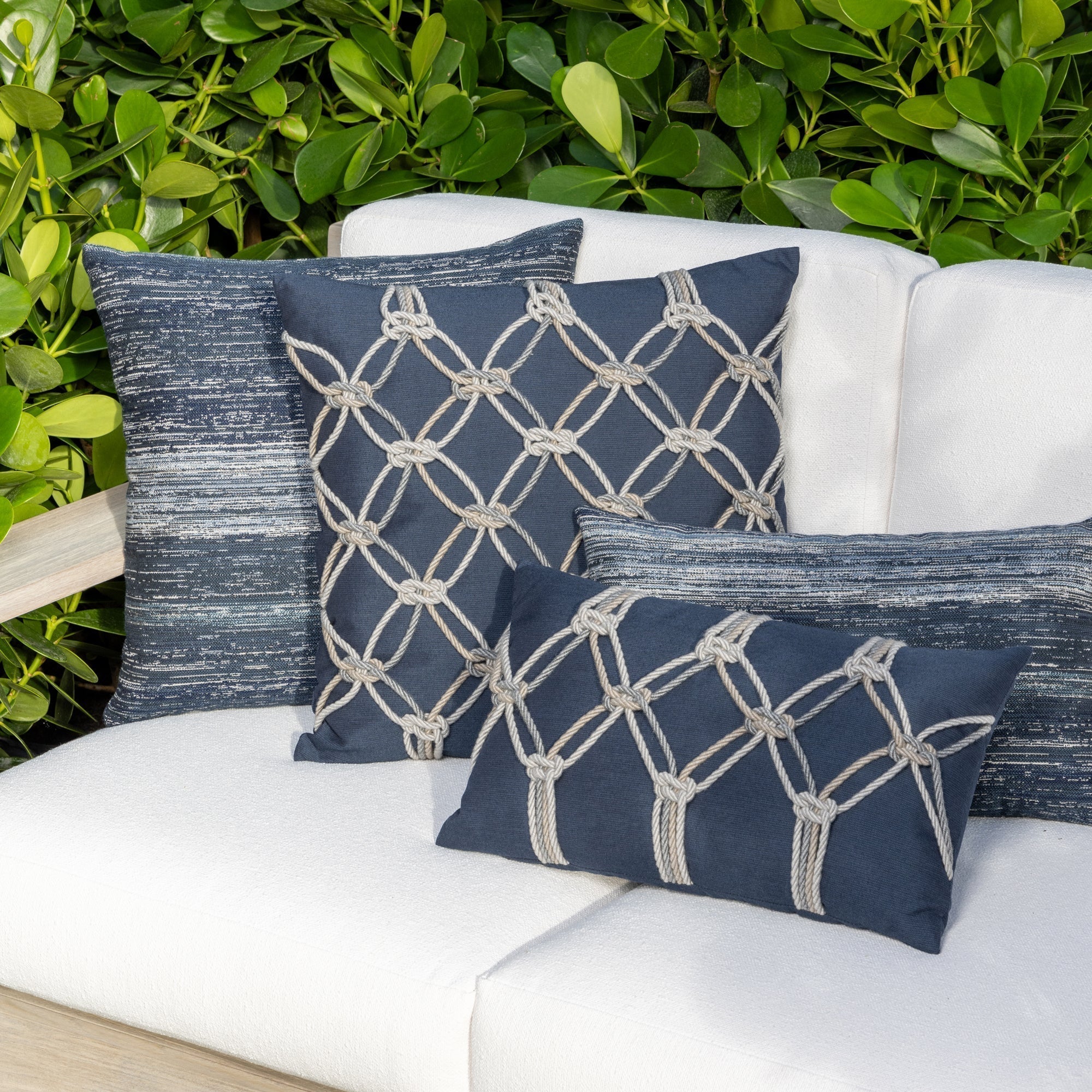 12" x 20" Elaine Smith Pillow  Textured Indigo