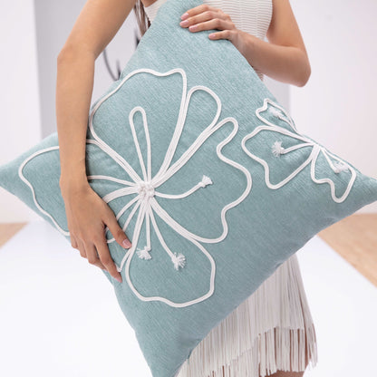 
                  22" Square Elaine Smith Pillow Hibiscus Mist - Image 4
                