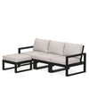 Edge 4 Piece Sectional Ottoman Set Black Frame Dune Burlap Cushion