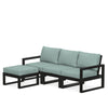 Edge 4 Piece Sectional Ottoman Set Black Frame Glacier Spa Cushion