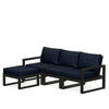 Edge 4 Piece Sectional Ottoman Set Black Frame Marine Indigo Cushion