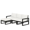 Edge 4 Piece Sectional Ottoman Set Black Frame Natural Linen Cushion