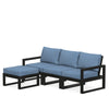 Edge 4 Piece Sectional Ottoman Set Black Frame Sky Blue Cushion