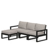 Edge 4 Piece Sectional Ottoman Set Black Frame Weathered Tweed Cushion