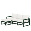 Edge 4 Piece Sectional Ottoman Set Green Frame Natural Linen Cushion