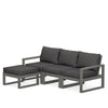 Edge 4 Piece Sectional Ottoman Set Grey Frame Ash Charcoal Cushion