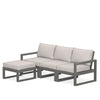 Edge 4 Piece Sectional Ottoman Set Grey Frame Dune Burlap Cushion