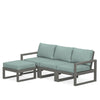 Edge 4 Piece Sectional Ottoman Set Grey Frame Glacier Spa Cushion