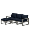 Edge 4 Piece Sectional Ottoman Set Grey Frame Marine Indigo Cushion