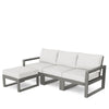 Edge 4 Piece Sectional Ottoman Set Grey Frame Natural Linen Cushion