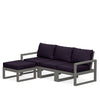 Edge 4 Piece Sectional Ottoman Set Grey Frame Navy Linen Cushion