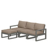 Edge 4 Piece Sectional Ottoman Set Grey Frame Spiced Burlap Cushion