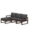 Edge 4 Piece Sectional Ottoman Set Mahogany Frame Ash Charcoal Cushion