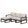 Edge 4 Piece Sectional Ottoman Set Mahogany Frame Dune Burlap Cushion