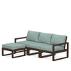 Edge 4 Piece Sectional Ottoman Set Mahogany Frame Glacier Spa Cushion