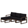 Edge 4 Piece Sectional Ottoman Set Mahogany Frame Midnight Linen Cushion