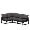 Edge 4 Piece Sectional Set Black Frame Ash Charcoal Cushion