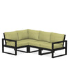 Edge 4 Piece Sectional Set Black Frame Charteuse Boucle Cushion