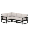 Edge 4 Piece Sectional Set Black Frame Dune Burlap Cushion