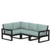 Edge 4 Piece Sectional Set Black Frame Glacier Spa Cushion