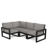 Edge 4 Piece Sectional Set Black Frame Grey Mist Cushion