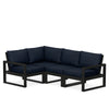 Edge 4 Piece Sectional Set Black Frame Marine Indigo Cushion