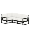 Edge 4 Piece Sectional Set Black Frame Natural Linen Cushion