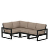 Edge 4 Piece Sectional Set Black Frame Spiced Burlap Cushion