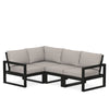 Edge 4 Piece Sectional Set Black Frame Weathered Tweed Cushion