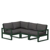 Edge 4 Piece Sectional Set Green Frame Ash Charcoal Cushion