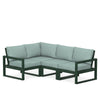 Edge 4 Piece Sectional Set Green Frame Glacier Spa Cushion