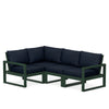 Edge 4 Piece Sectional Set Green Frame Marine Indigo Cushion