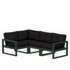 Edge 4 Piece Sectional Set Green Frame Midnight Linen Cushion