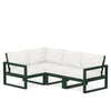 Edge 4 Piece Sectional Set Green Frame Natural Linen Cushion