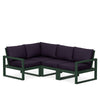 Edge 4 Piece Sectional Set Green Frame Navy Linen Cushion