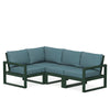 Edge 4 Piece Sectional Set Green Frame Ocean Teal Cushion