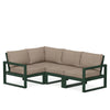 Edge 4 Piece Sectional Set Green Frame Spiced Burlap Cushion