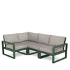 Edge 4 Piece Sectional Set Green Frame Weathered Tweed Cushion