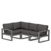 Edge 4 Piece Sectional Set Grey Frame Ash Charcoal Cushion